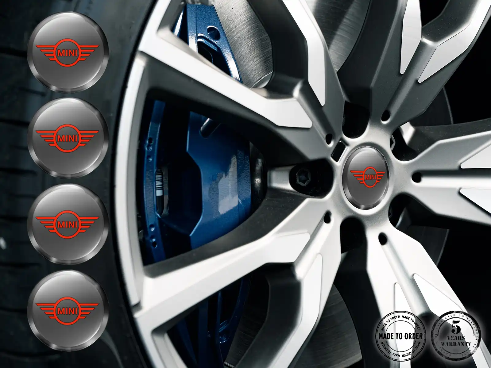 Mini Cooper Custom Domed Decals Style Premium Rim Logos